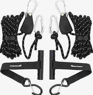 Kayak Tie Down Straps Kit – Bow & Stern Loops, Heavy Duty Ratchet Straps, Anchor Points & Secure Tying Kit for Canoes, Kayaks, Paddleboards, and Watercraft product image