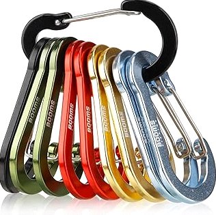 Booms Fishing CC5 Multi-Use Carabiner Clips, 10 Pack 2.7" Small Caribeener Clips, Mini Keychain Aluminum Caribeaner Clip product image