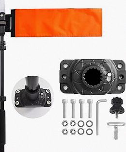 Xprite Kayak Safety Flag with 360° LED Light, Telescoping Orange Flag Pole, Battery Powered Navigation Lights for Night Kayaking, Fishing, Canoeing, Boating & Paddling product image