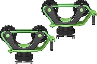 1005 2 PCS Kayak Paddle Holder Track Mount Accessories, Compact Space-Saving Rail Rack with Rubber Rollers, Tool-Free Install & Quick Remove, Compatible with Most Kayak Tracks product image