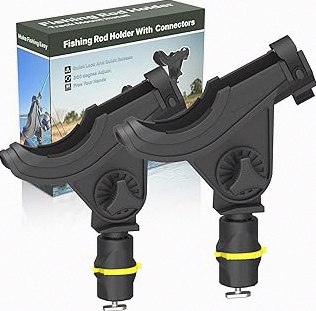 Track Mount Fishing Rod Holder with 360° Adjustable Kayak Track Adapter for Kayak & Boat | Compatible with Spinning, Casting | Quick Lock On or Release, Kayak Fishing Accessories product image