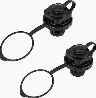 2 PCS Inflatable Boat Air Valves - Spiral Air Plugs for Quick Inflation & Deflation - Universal Replacement for Kayak, Airbeds, Rafts, and Pool Boats Black product image
