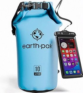 Earth Pak Waterproof Dry Bag - Roll Top Waterproof Backpack Sack Keeps Gear Dry for Kayak with Waterproof Phone Case product image