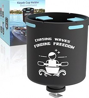 Kayak Cup Holder with Rubber Tabs, Fishing Tool and Lures Storage, Kayak Water Bottle Holder, Kayak Drink Holder, Tracck Mount Accessories, Track Mount Gear product image