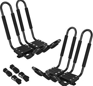 PIRIPARA Kayak Roof Rack 2 Pairs J-Bar Carrier Holder for Canoe, SUV, Cars, Truck, Surf Ski, Car Top Mount Racks for Trip, Set of 4 product image